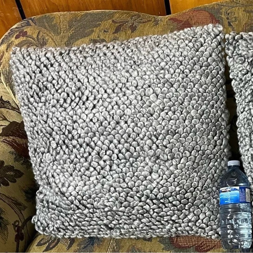 Gray Textured Throw Pillows